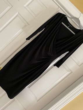 White House Black Market Ruched Midi Surplice Dress